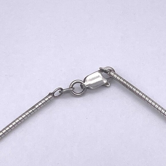 SJ 925 Sterling Silver Real Gemstone Pendant Chain Necklace Lobster Closure 16" - Picture 5 of 9